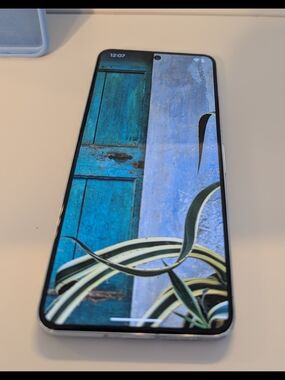 google Silver and Black Pixel Smartphone with Vivid Blue Display